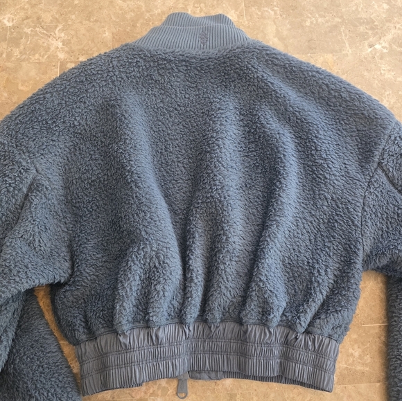 Free People Movement Gear Up Blue Sherpa Zip Up Sz Small - Picture 5 of 5